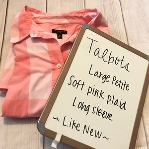 Talbots L Button up Pink Blouse / Like New!